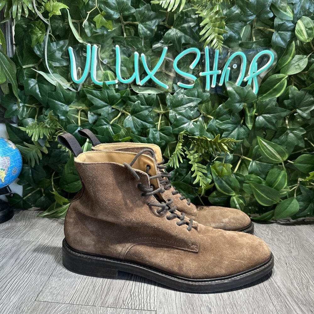 Suitsupply Men’s Brown Suede  Derby Boots US 11  EU 44 Made in Italy